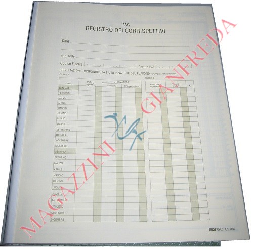 REGISTRO IVA CORRISPETTIVI 47 PAGINE NUMERATE, A4